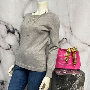 * St John Gray, subtle sparkle long sleeve sweater